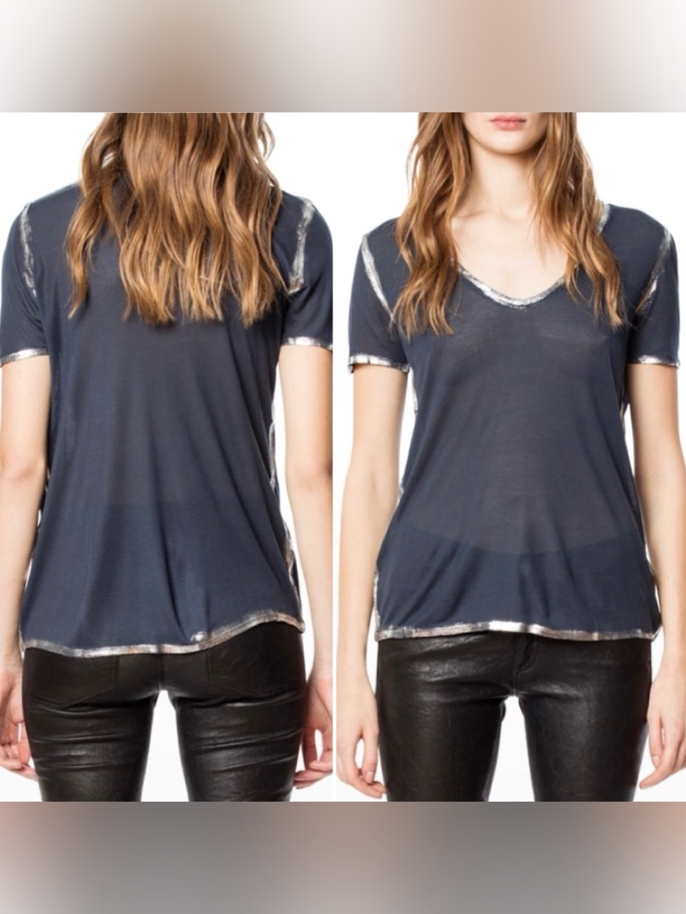 ✨Zadig & Voltaire “Tino” Tee with foil Trim
